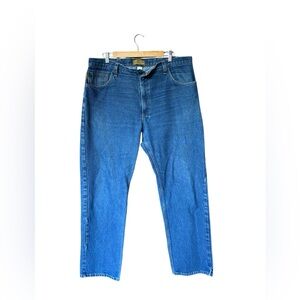 Diamond Gusset Men's 39x33 USA Made Straight Leg Blue Denim Work Wear Heritage‎